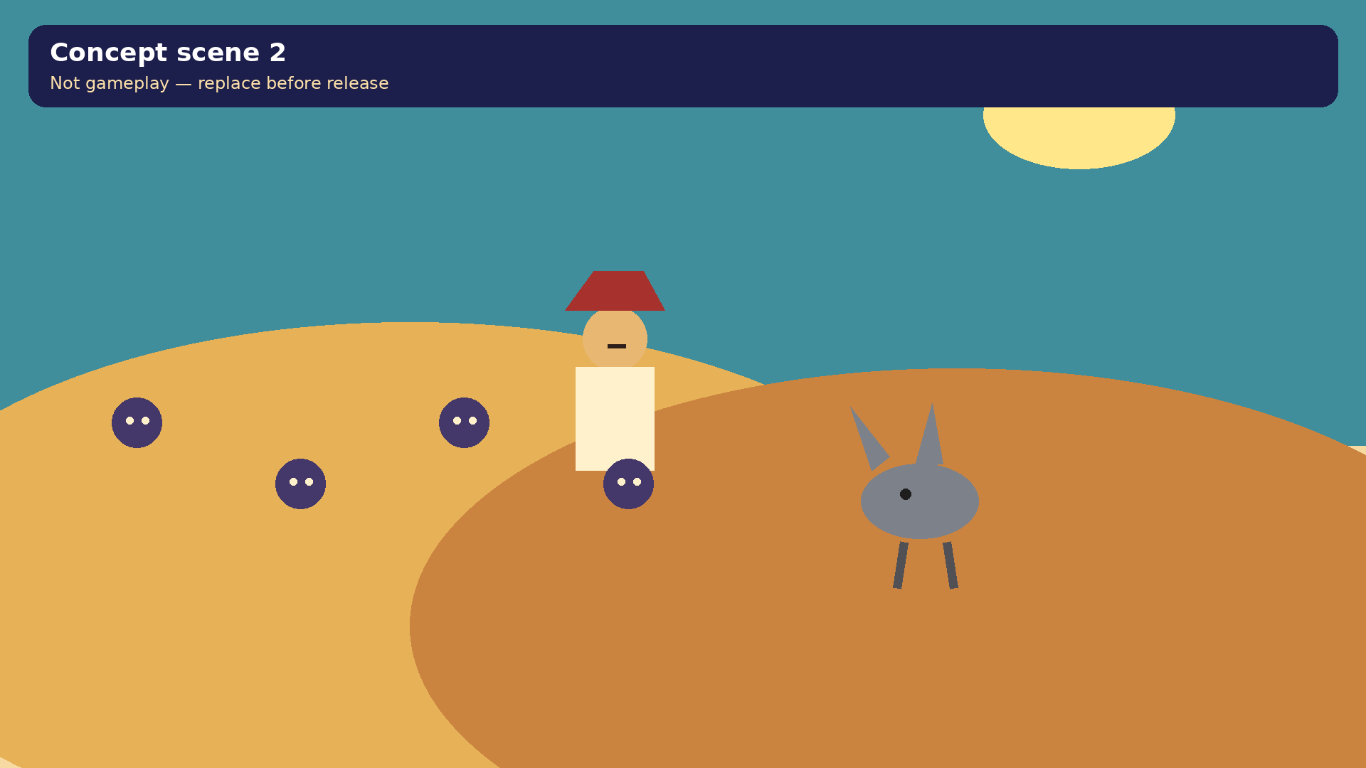 Concept placeholder of Juha collecting an upgrade